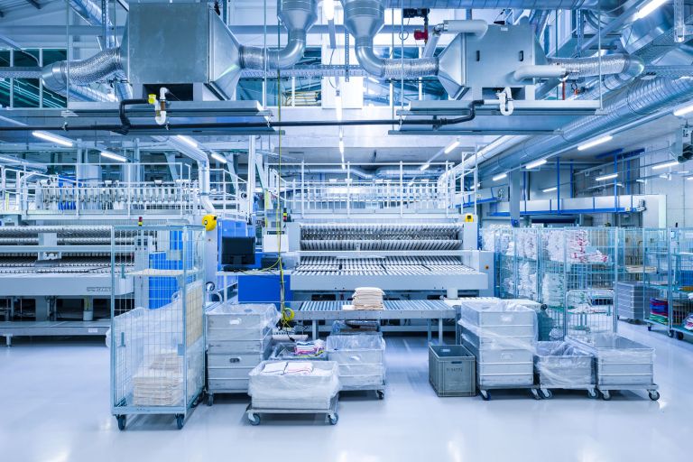 Bereich Sauberwäsche/Mangeln.